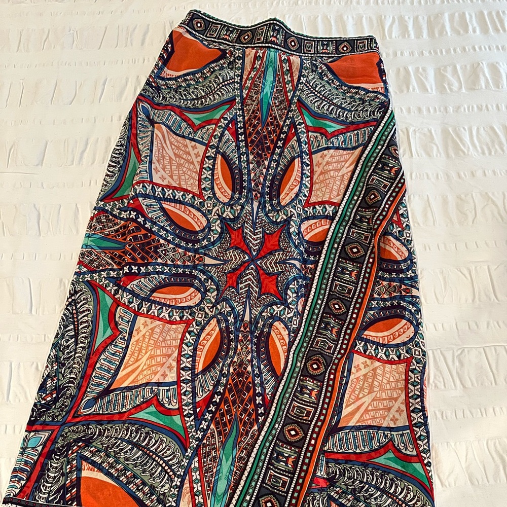Anthropologie patterned midi skirt